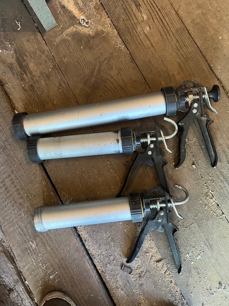 3 kitspuiten, Bricolage & Construction, Enlèvement, Utilisé, Pistolet à mastic