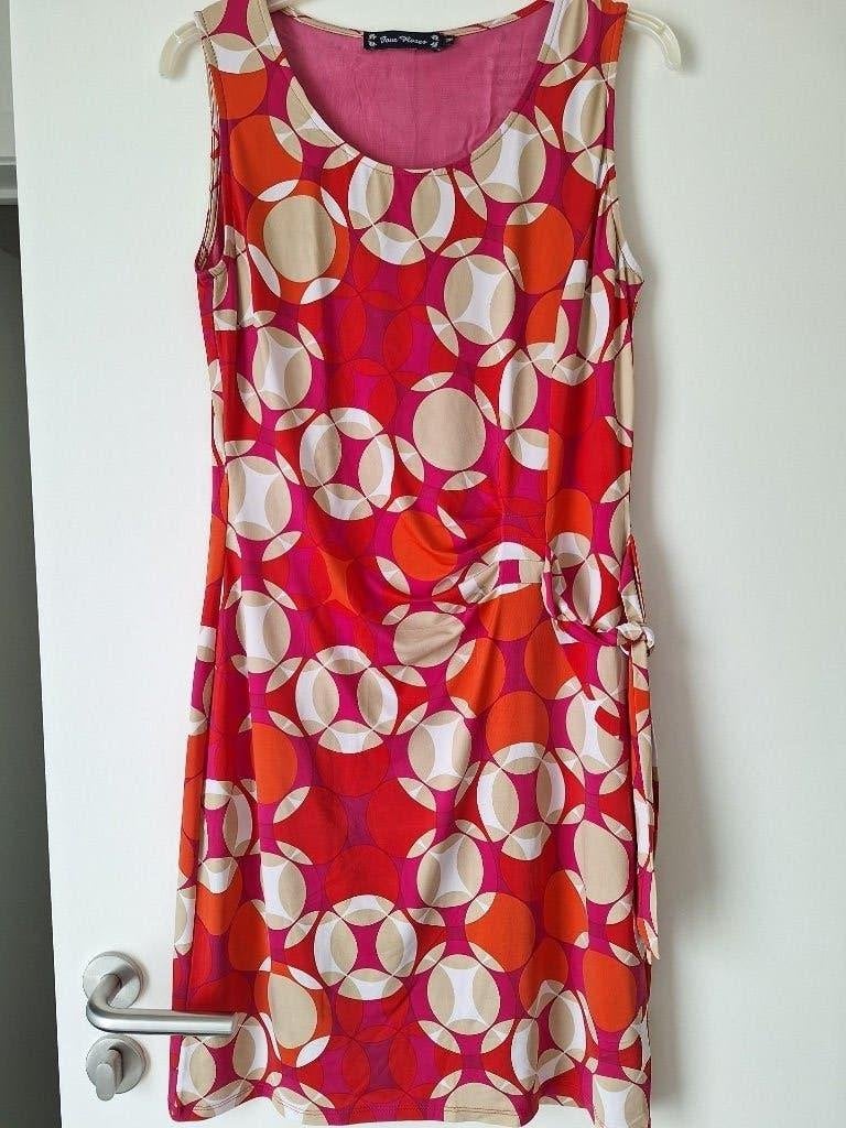 jurk (zonder mouwen), 38, Meerkleurig, Knielengte, Gedragen, Four Roses