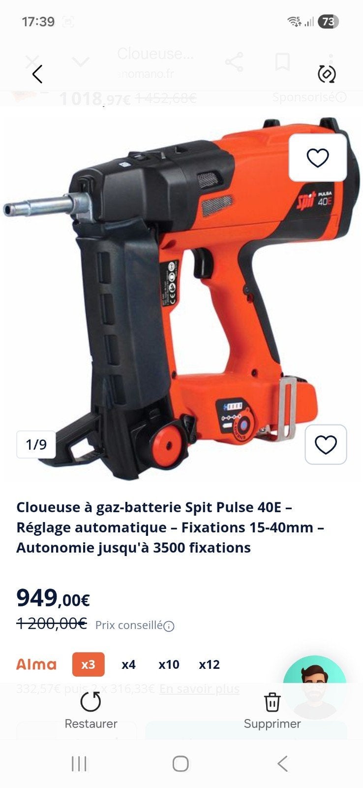 spit cloueure a béton, Enlèvement ou Envoi