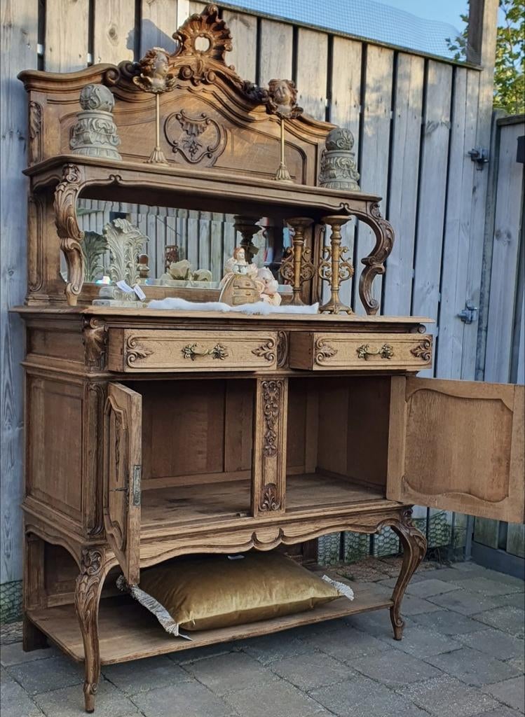 Antieke Lodewijk XV Dessertkast (Eikenhout), Ophalen