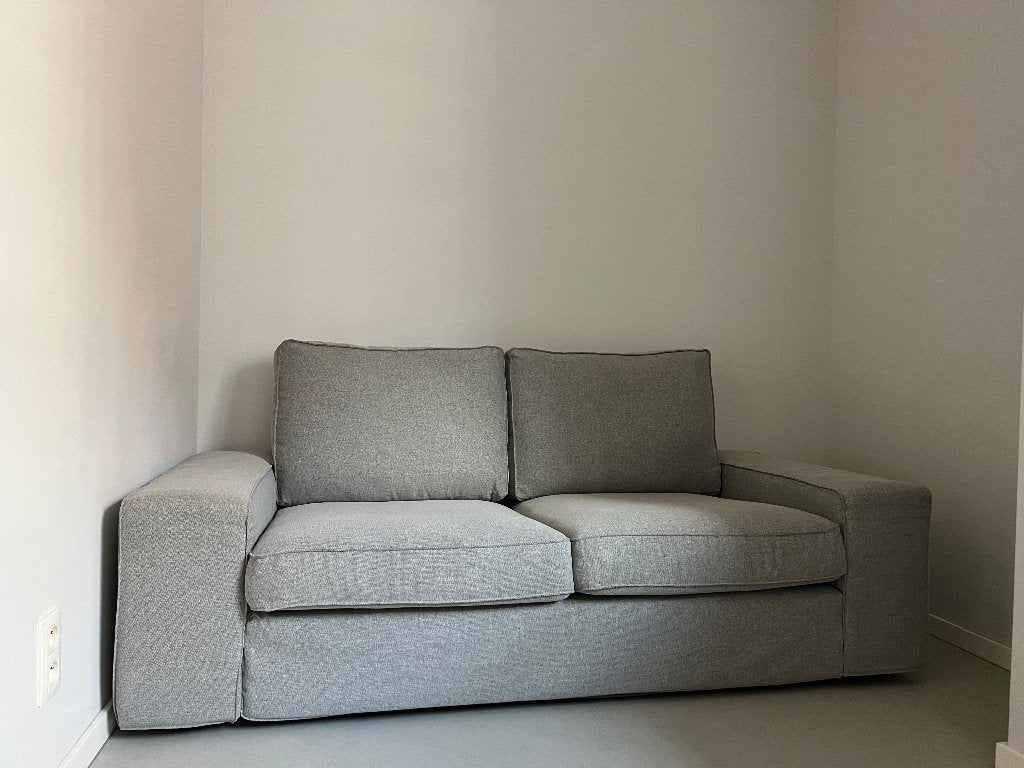 IKEA KIVIK 2 places gris clair – Très bon état, Ophalen, 150 tot 200 cm, Tweepersoons, 75 tot 100 cm
