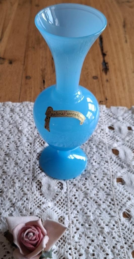 Italiaanse blauw opaline vaasje, Opalina Florentina, Ophalen of Verzenden