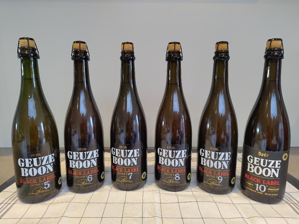 (6x) Oude Geuze Boon Black Label (#5 t.e.m. #10), Enlèvement ou Envoi, Neuf, Bouteille(s), Autres marques