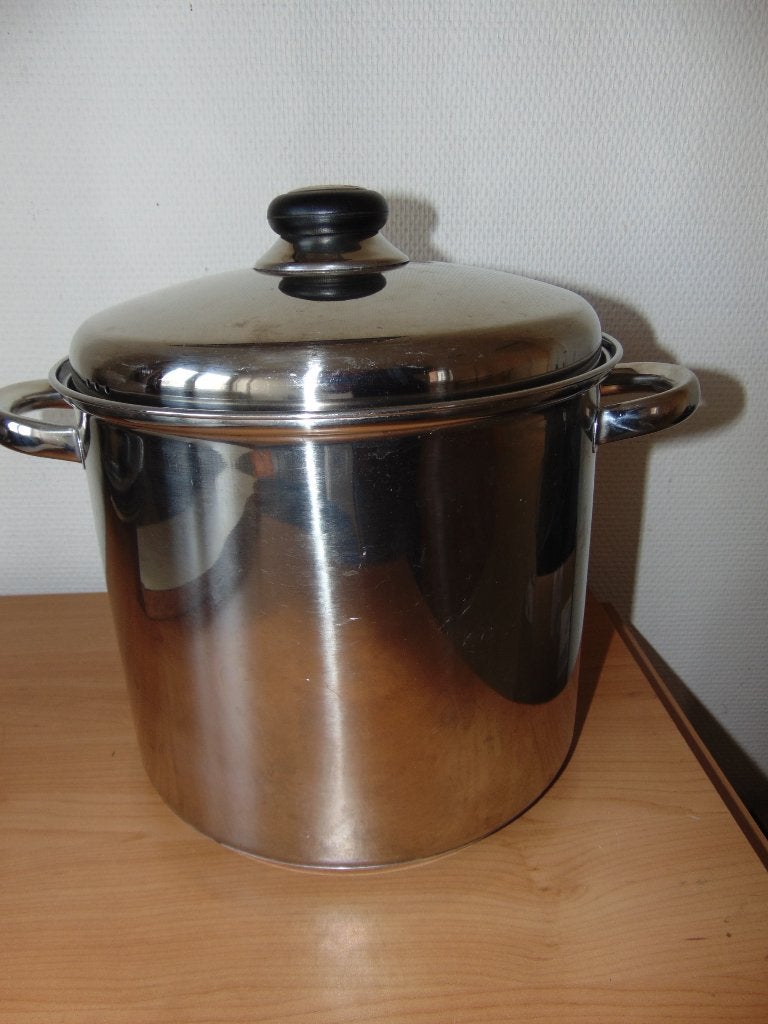 Kookpot inox 10 liter, Inox, Gebruikt, Ophalen of Verzenden, Kookpan