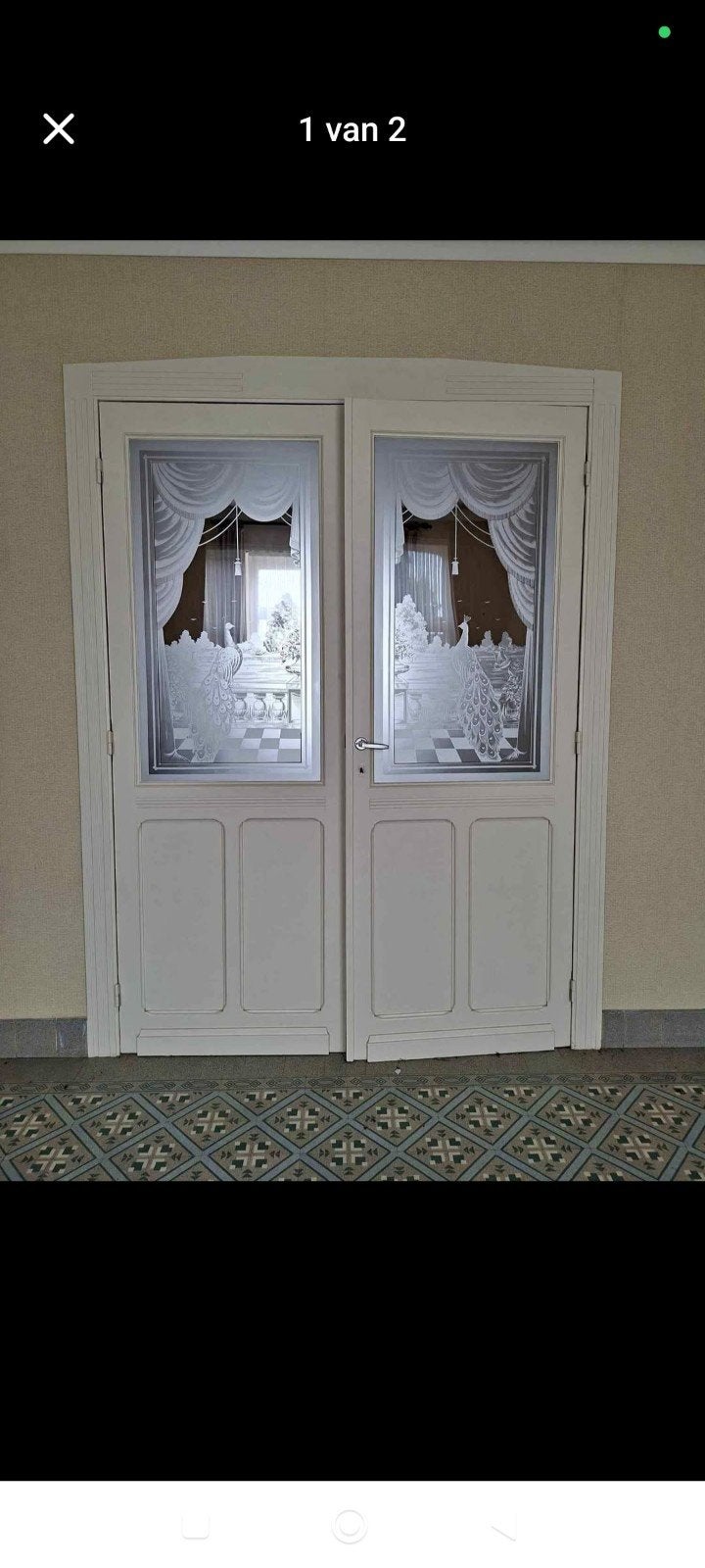 dubbele deur met geëtst glas, Ophalen, Glas
