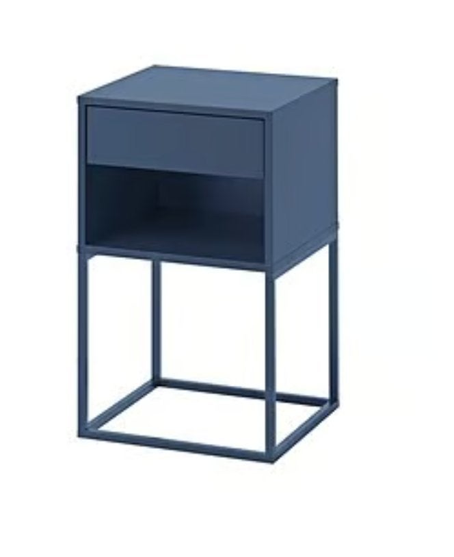 Nachtkastje IKEA VIKHAMMER blauw (2 beschikbaar), Huis en Inrichting, Slaapkamer | Nachtkastjes, Ophalen, Overige materialen, Minder dan 45 cm