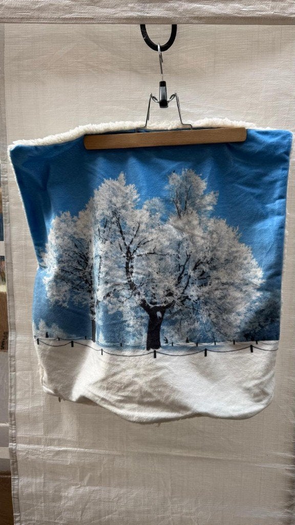 Prachtige dubbelzijdige kussenslopen — winterlandschap, Huis en Inrichting, Woonaccessoires | Kussens, Zo goed als nieuw, Wit