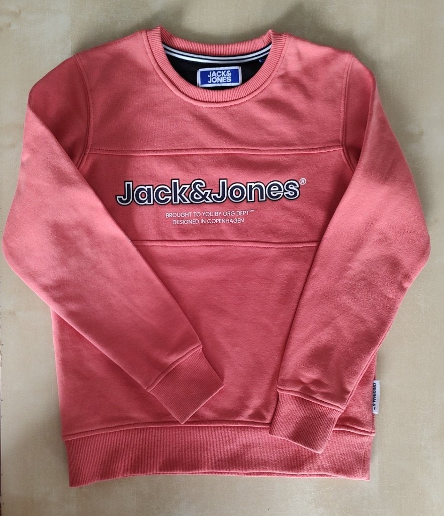 Mooie licht oranje trui Jack & Jones, maat 140, Trui of Vest, Ophalen of Verzenden, Zo goed als nieuw, Jongen