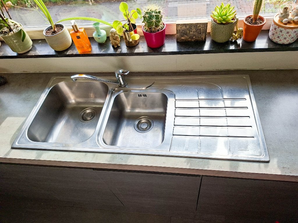 Franke inox spoelbak 116 x 51 cm, Huis en Inrichting, Gebruikt, 100 tot 150 cm, Ophalen of Verzenden, Minder dan 100 cm