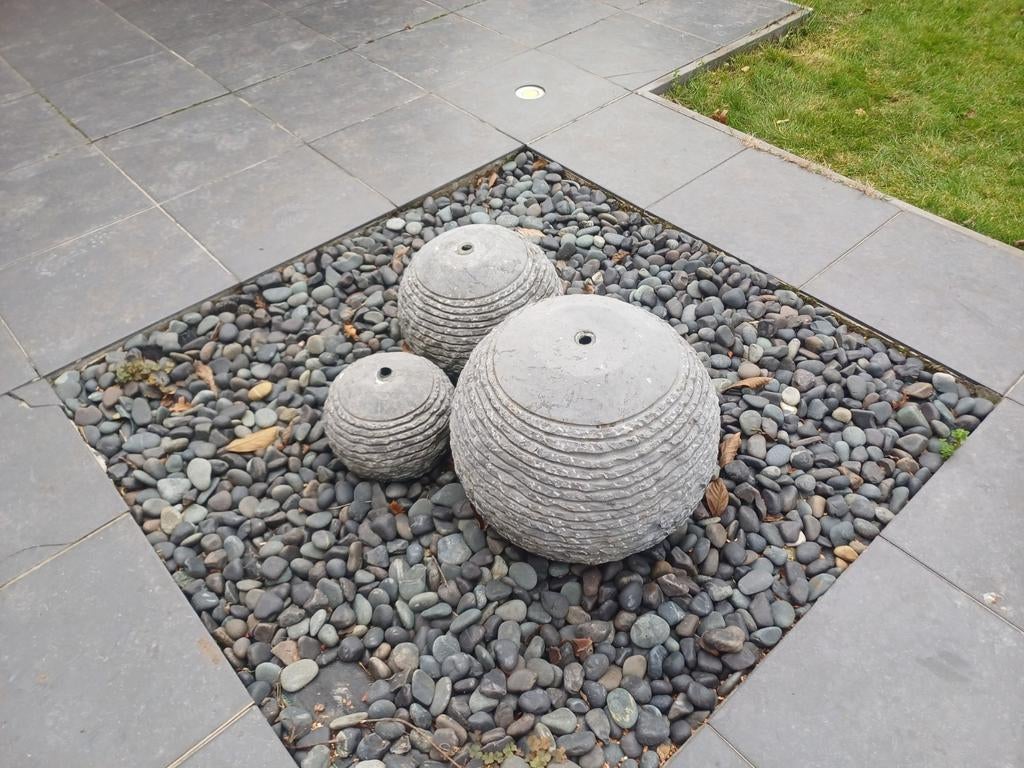 3 zen fonteinbollen in arduin met toebehoren, Tuin en Terras, Ophalen