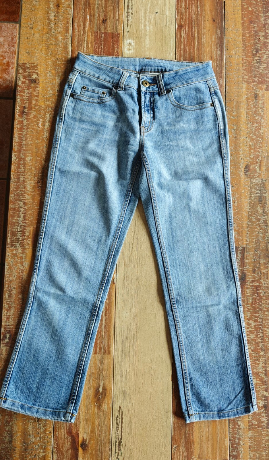 Pantacourt en jean 38, Enlèvement ou Envoi, Camaieu, W30 - W32 (confection 38/40), Porté