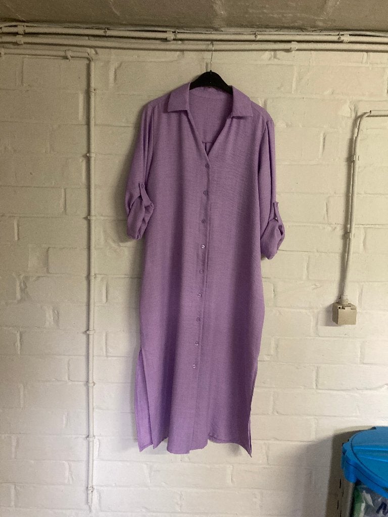 Lila lang kleed, merk : Michael John, taille unique, Kleding | Dames, Overige kleuren, Ophalen of Verzenden, Zo goed als nieuw