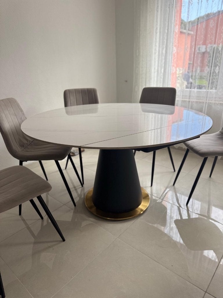 Eettafel + 6 stoelen, Huis en Inrichting, Ophalen, Overige materialen, Zo goed als nieuw, Vijf personen of meer