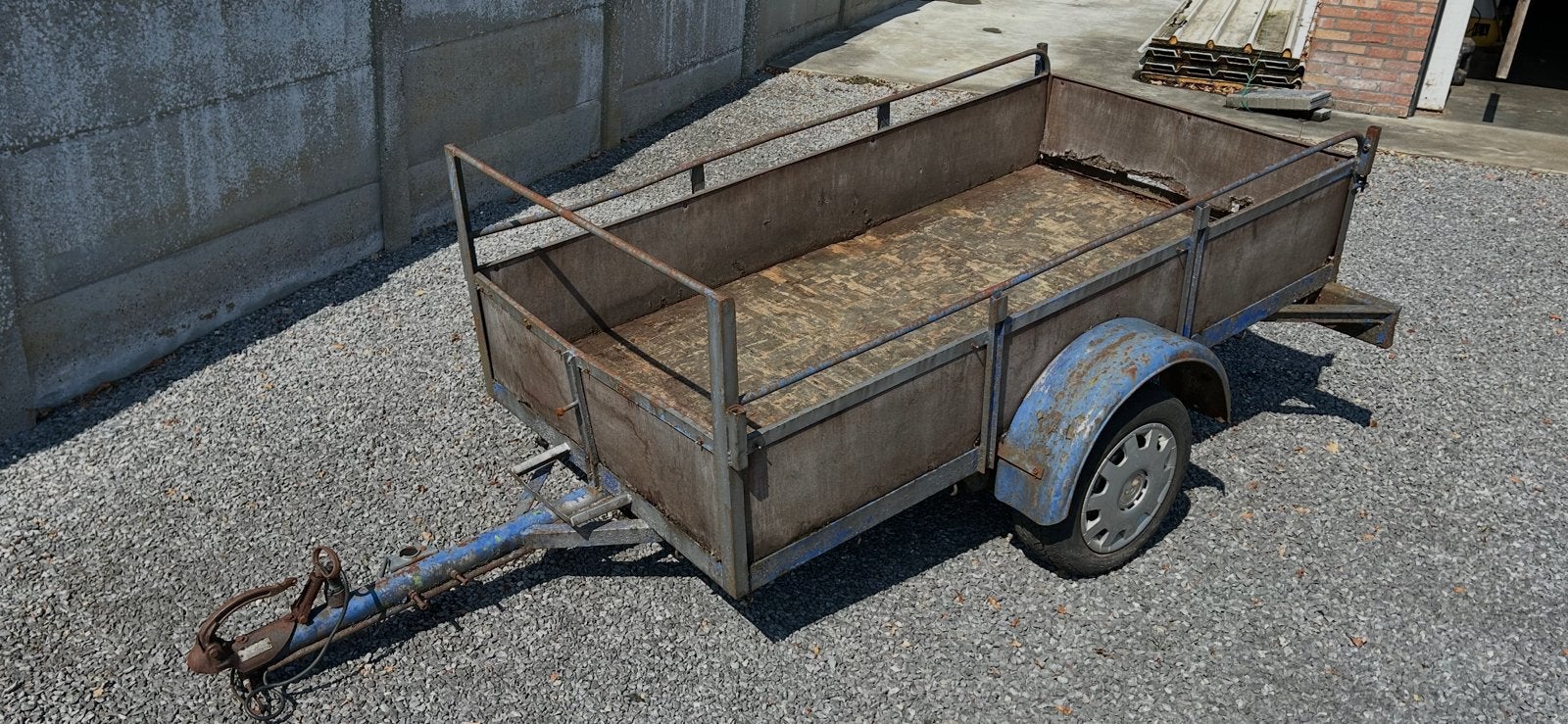 Aanhangwagen met werk aan, Ophalen of Verzenden, Gebruikt