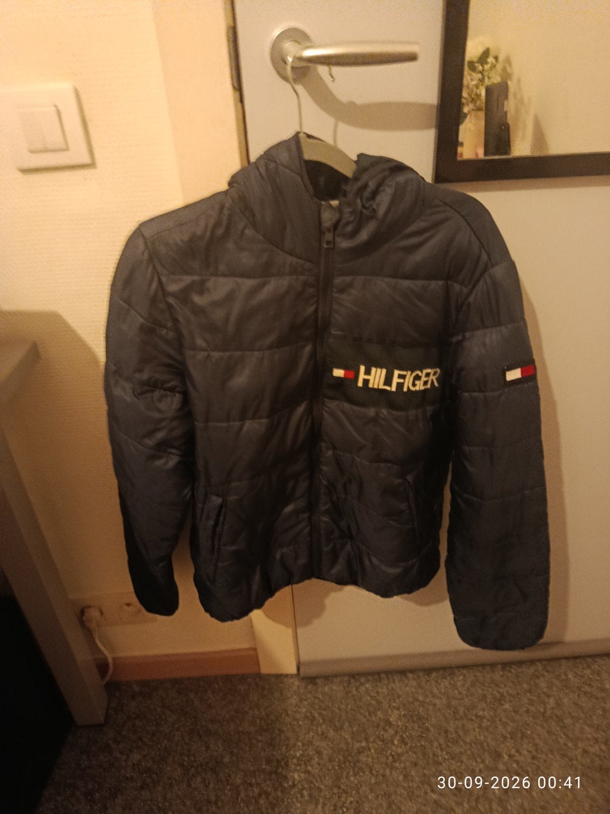 jas, Ophalen, Blauw, Tommy hilfiger, Gedragen