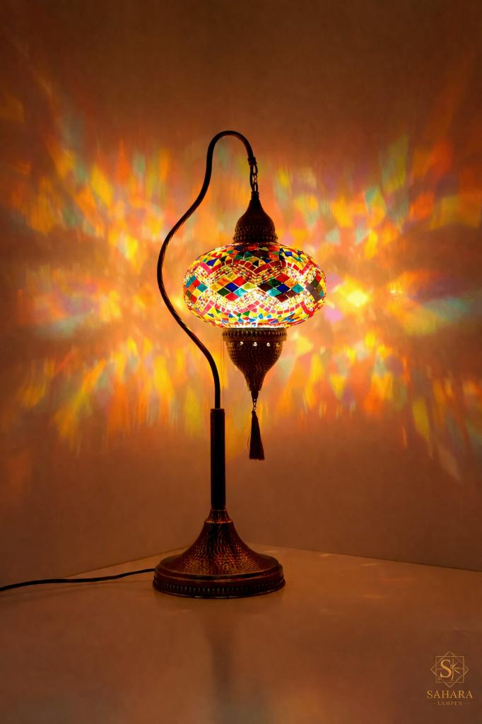 Luxe Turkse mozaïek nachtlamp H: 73cm B: 25cm, Ophalen of Verzenden, Nieuw, Glas, 50 tot 75 cm