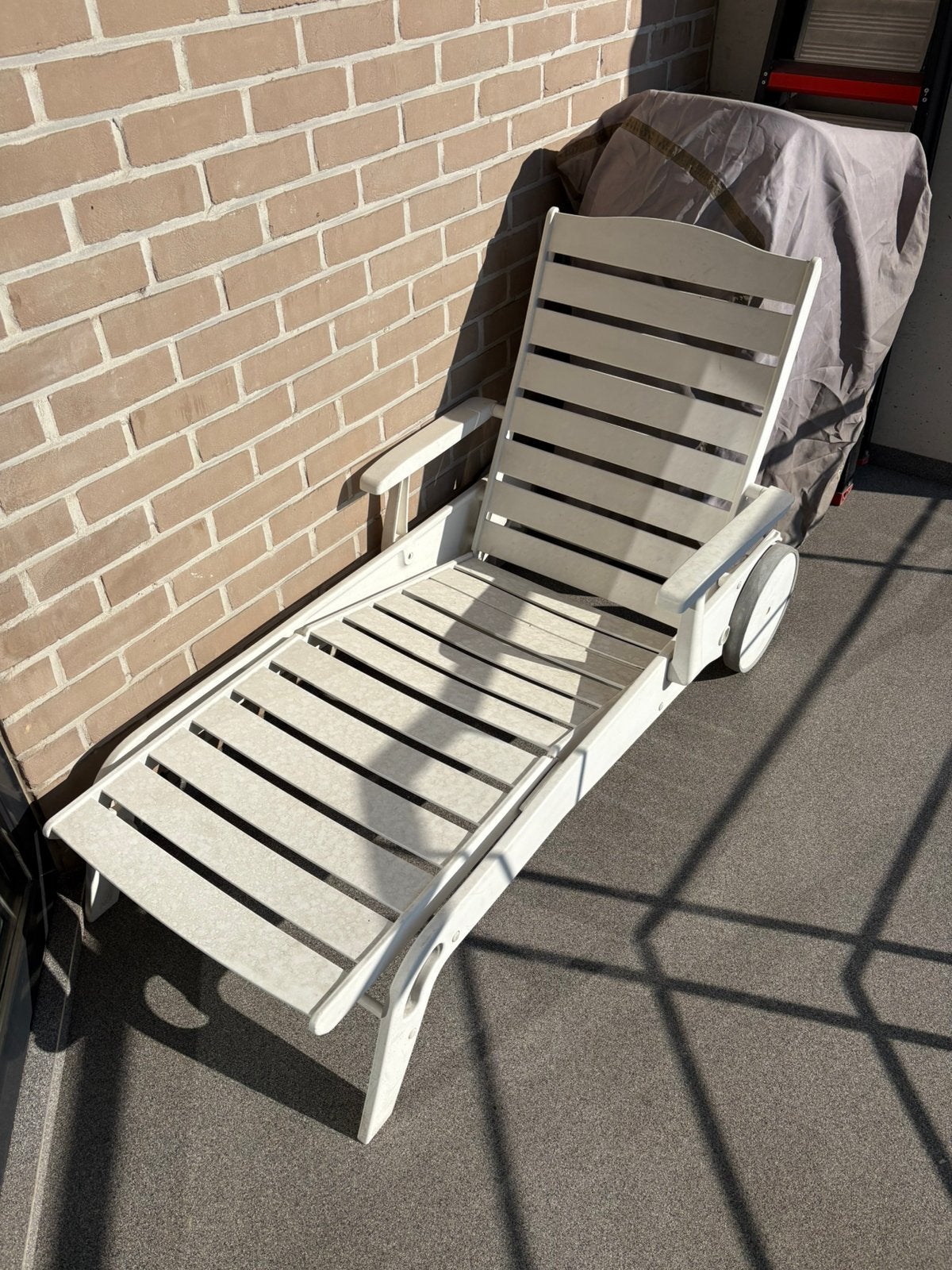 Ligzetel wit gelakt, Tuin en Terras, Ophalen, Gebruikt