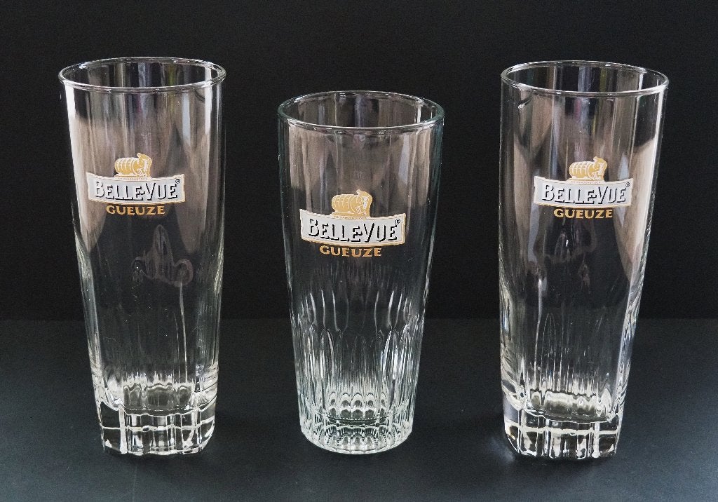 3 Bierglazen voor Geuze Belle-Vue, Enlèvement ou Envoi, Comme neuf, Verre, Verre ou Verres