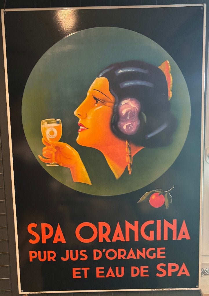 emaille reclamebord spa orangina, Enlèvement ou Envoi, Neuf, Panneau publicitaire