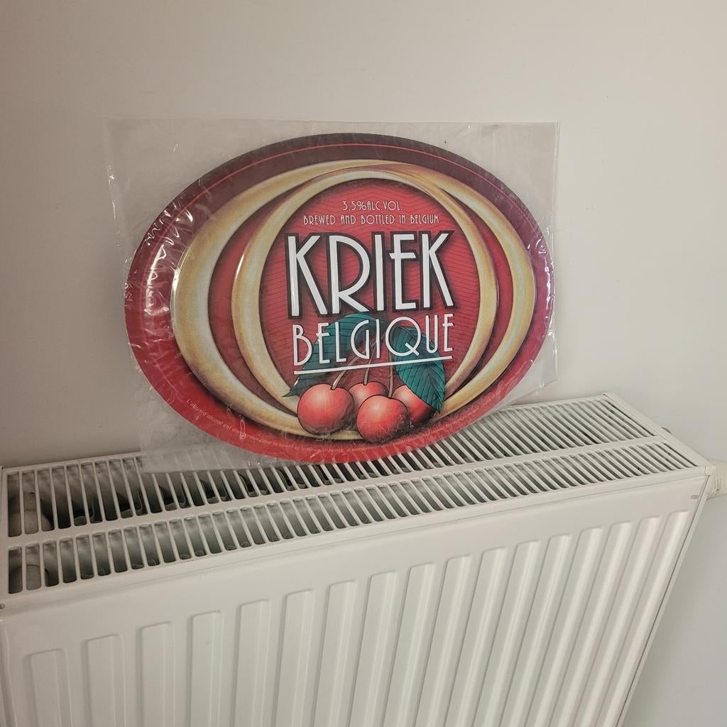Plaque en métal kriek belge, Enlèvement ou Envoi