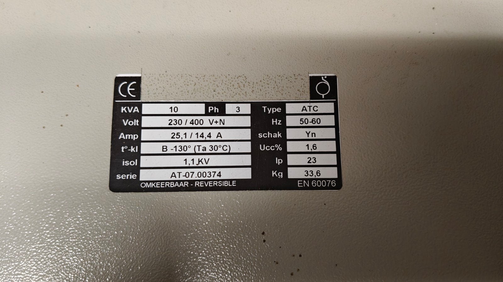 transformator 3f 230/400 10kVA, Doe-het-zelf en Bouw, Ophalen, Zo goed als nieuw