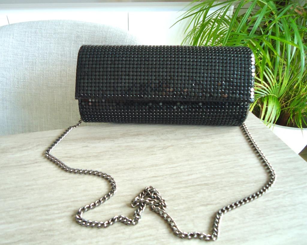 Mooie zwarte clutch - diamanteffect, Ophalen of Verzenden, Nieuw, Zwart, Avondtasje