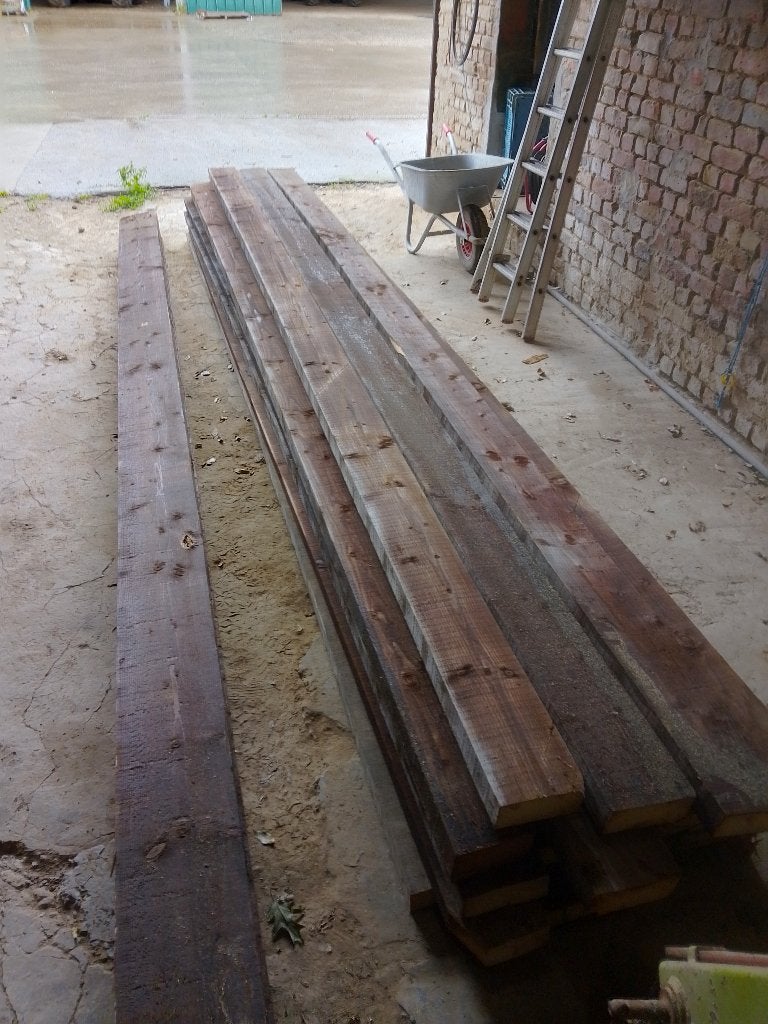 houten balken, baddens, Doe-het-zelf en Bouw, Hout en Planken, Ophalen, Gebruikt, Balk