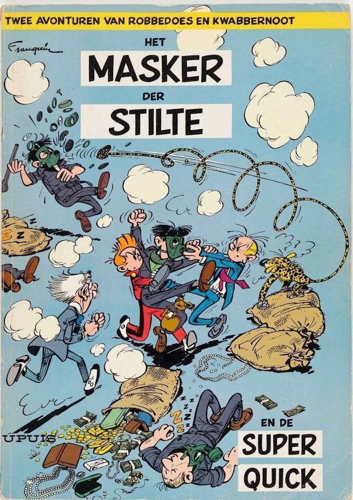 Robbedoes en kwabbernoot --- Het masker der stilte, Boeken, Eén stripboek, Ophalen of Verzenden, Zo goed als nieuw, FRANQUIN