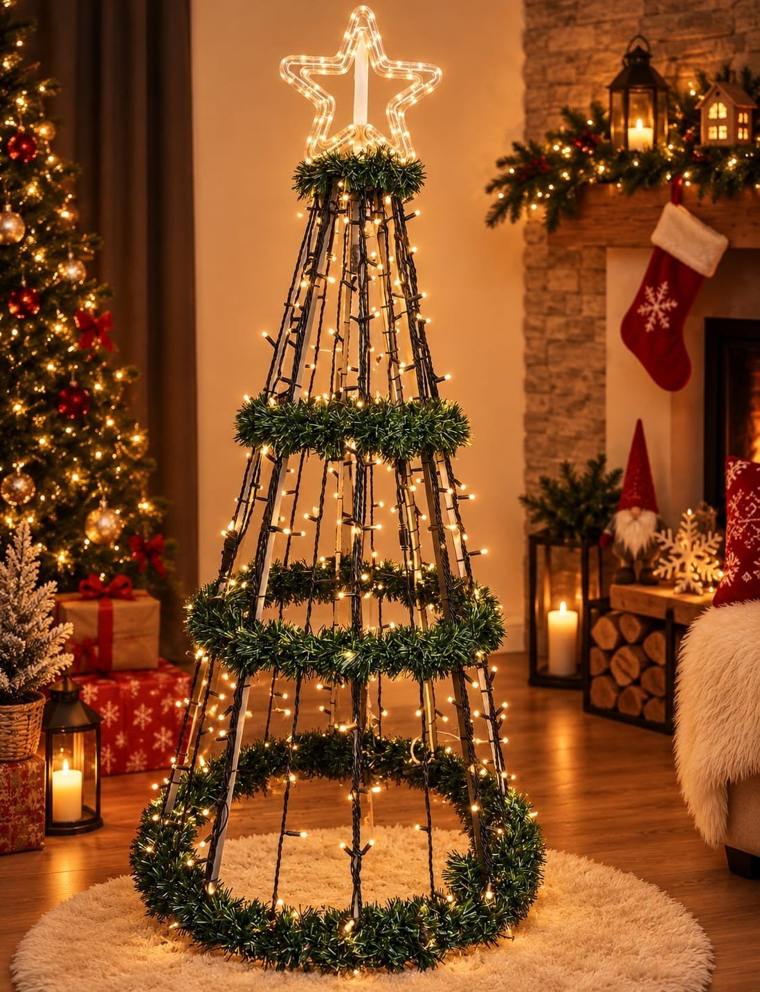 Kerstboom in aluminium tekoop, Ophalen, Gebruikt