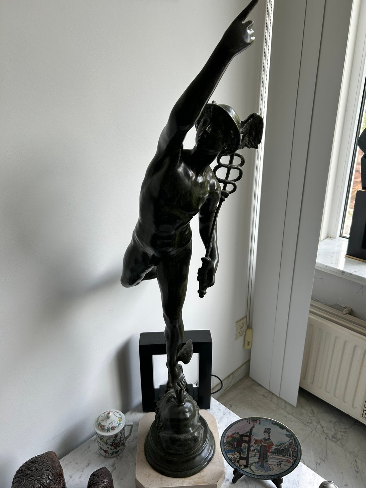 Brons Mercurius beeld, Antiek en Kunst, Ophalen, Brons, Beeld