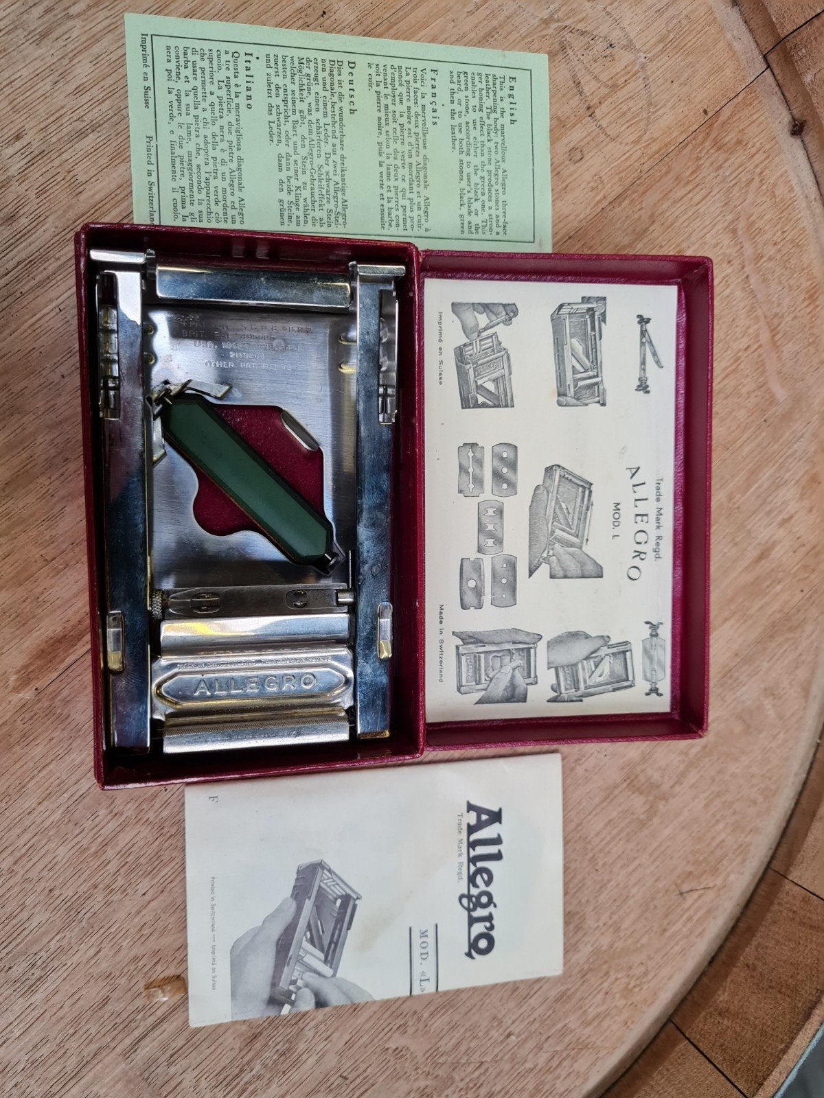 antieke Allegro
"Mod. L" scheermessenslijper, vintage, Ophalen