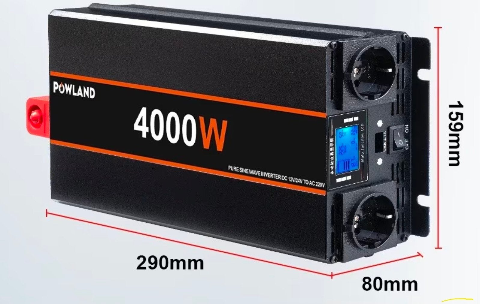 Omvormer zuivere sinus 12V-230V . defect, Ophalen