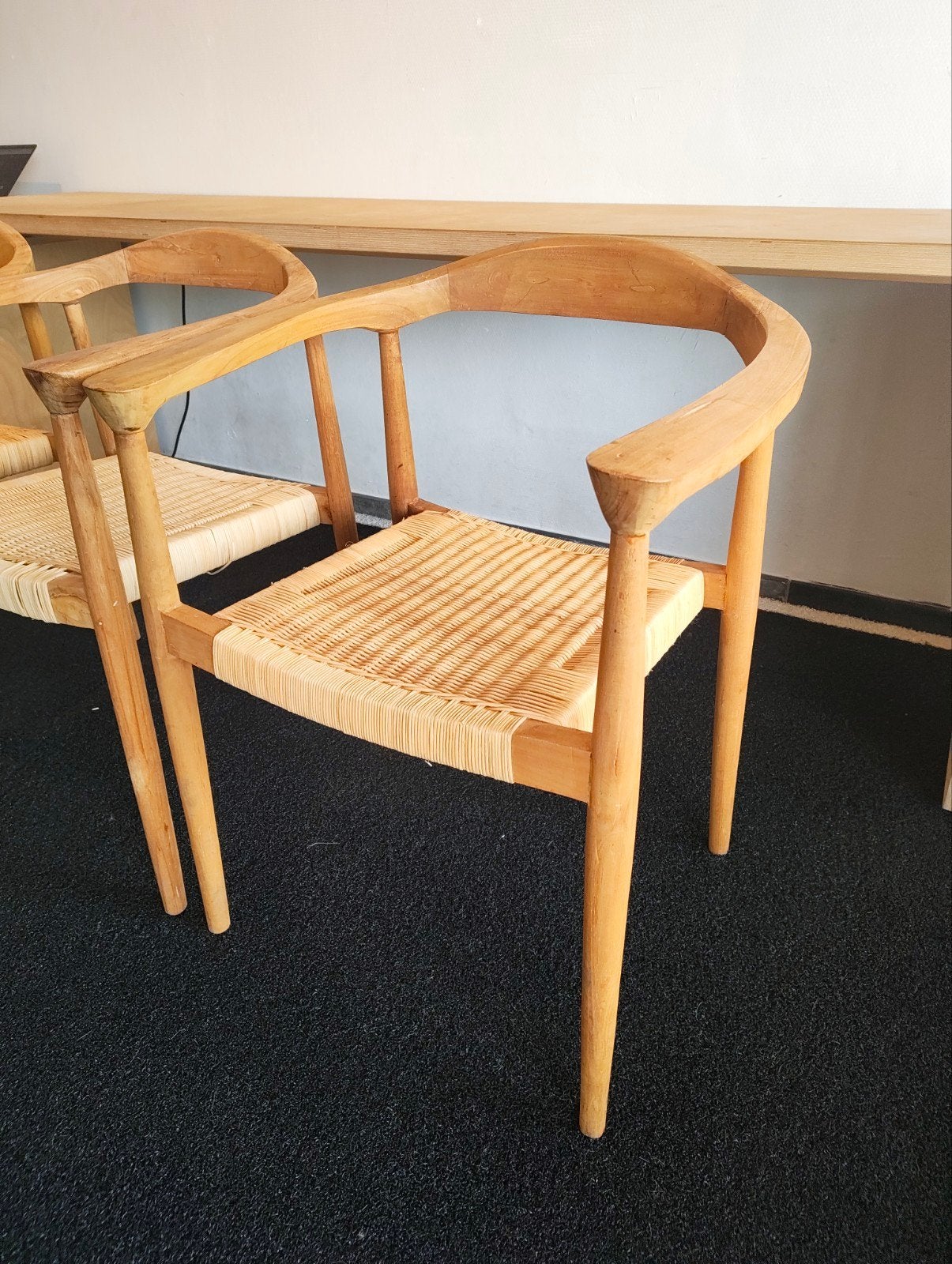 3 chaises de salle à manger « Bali » faites à la main — teck, Maison & Meubles, Trois, Scandinavisch, Comme neuf, Enlèvement
