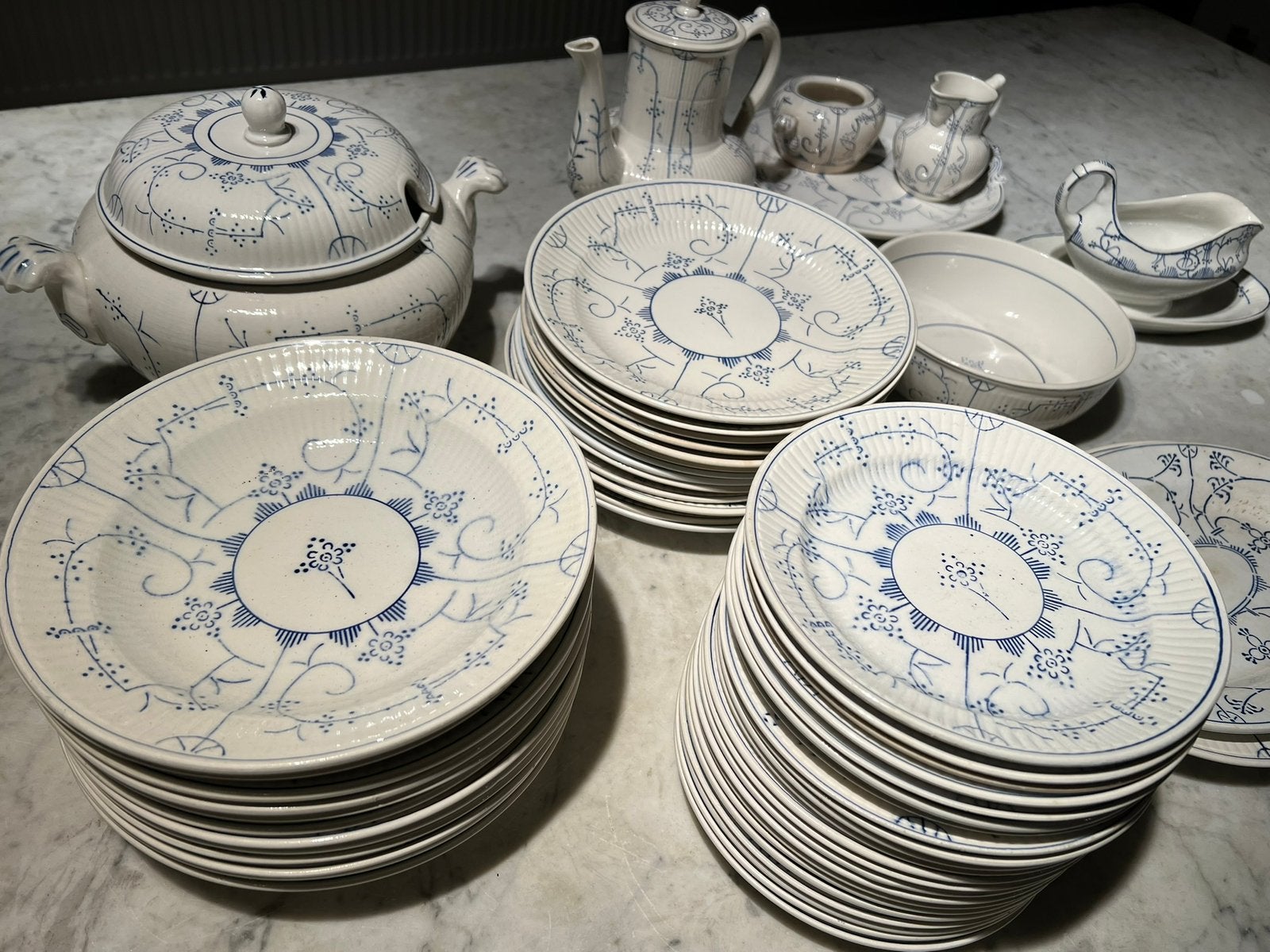 Servies Boch Saxe (Copenhague) - Boch La Louviere, Antiek en Kunst, Ophalen