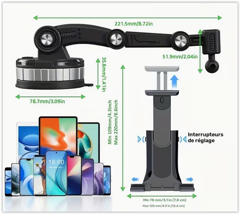 Support de Tablette et Téléphone Portable pour, Télécoms, Enlèvement ou Envoi, Neuf, Voiture