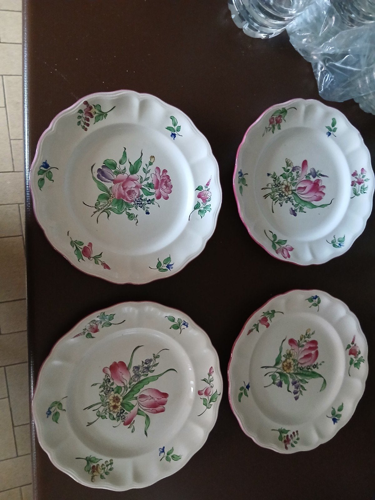 4 assiettes en porcelaine de Luneville, Antiquités & Art, Antiquités | Services (vaisselle) complet, Enlèvement