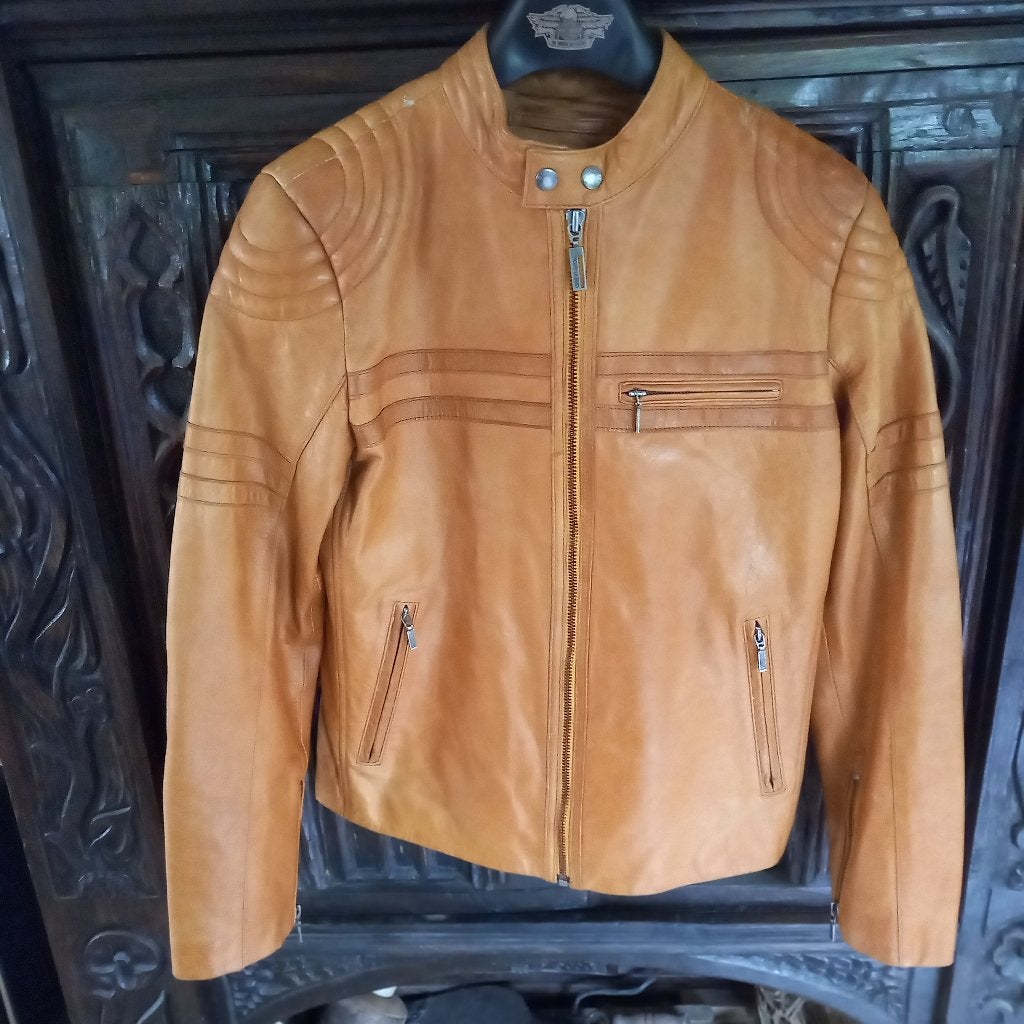 Neuf: blouson Chevignon cuir Vintage cognac small/ M, Enlèvement ou Envoi, Neuf, Taille 48/50 (M)