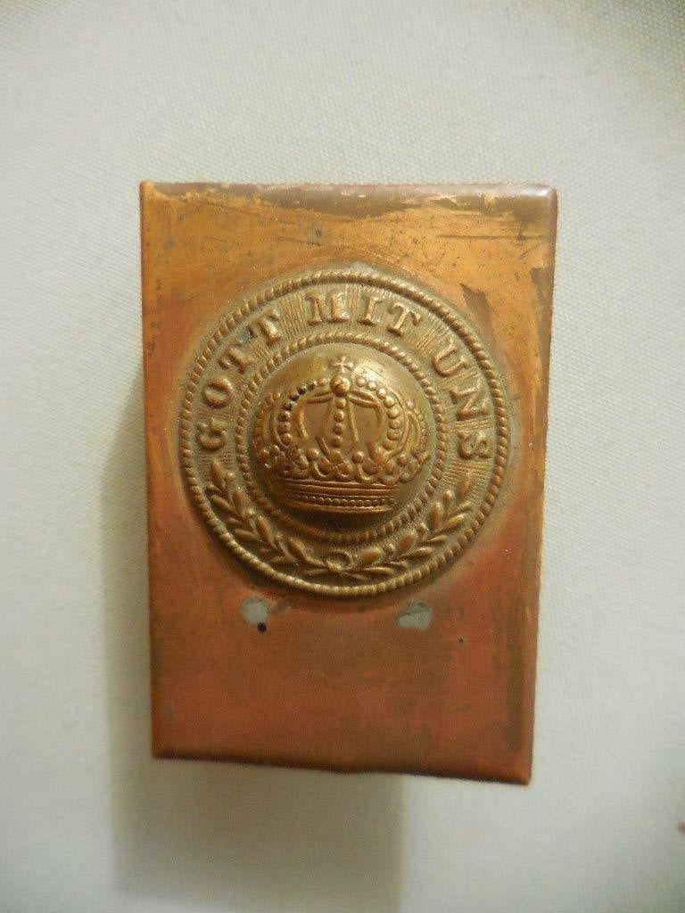 ancien porte boîte allumettes avec boucle de ceinturon, Collections, Enlèvement ou Envoi