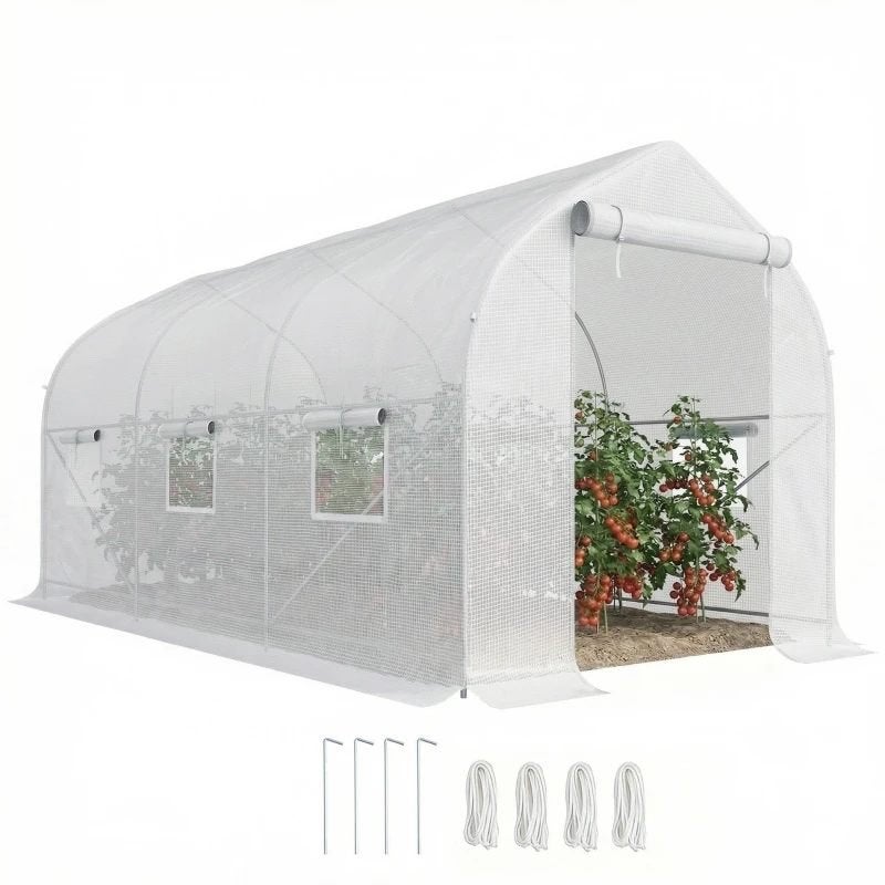 Serre Tunnel Outsunny 8m² (4x2x2m) - NEUVE NON OUVERTE, Jardin & Terrasse, Neuf, Film, Acier, Serre