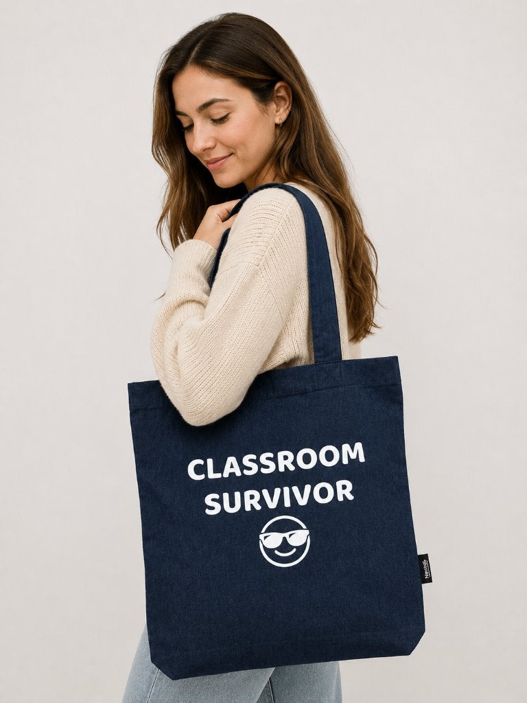 Cadeau juf of meester draagtas Classroom survivor, Diversen, Schoolbenodigdheden, Ophalen of Verzenden, Nieuw