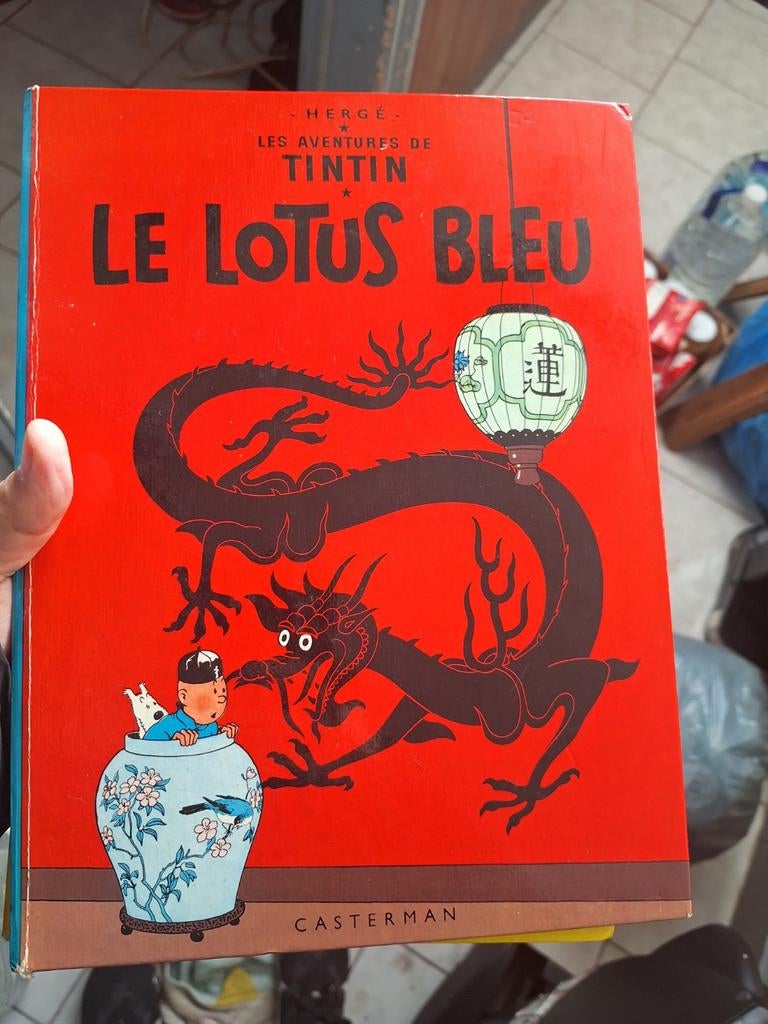 KUIFJE, DE BLAUWE LOTUS HERGÉ, ZELDZAME EDITIE VAN 1946. MOO