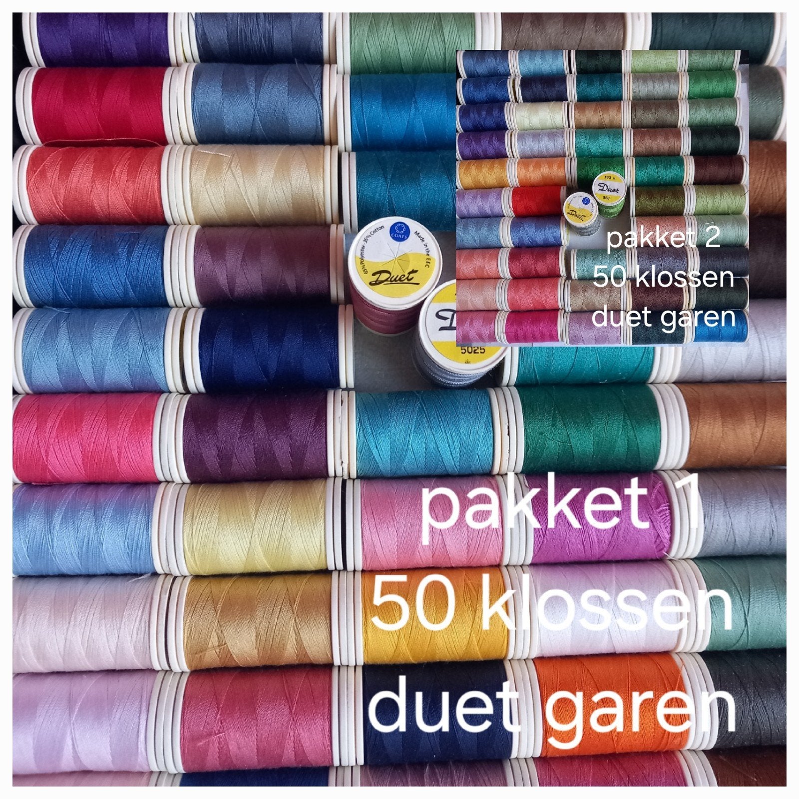 Fil à coudre 100 bobines Duet €69, - frais de port inclus, Envoi, Comme neuf, Fil ou Aiguille(s)
