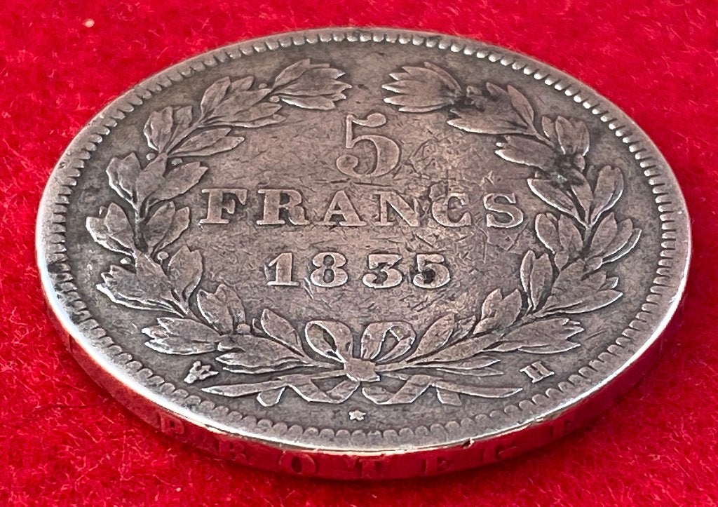 5 Franse Franken Louis Philippe 1835 La Rochelle, Antiek en Kunst, Ophalen of Verzenden, Zilver