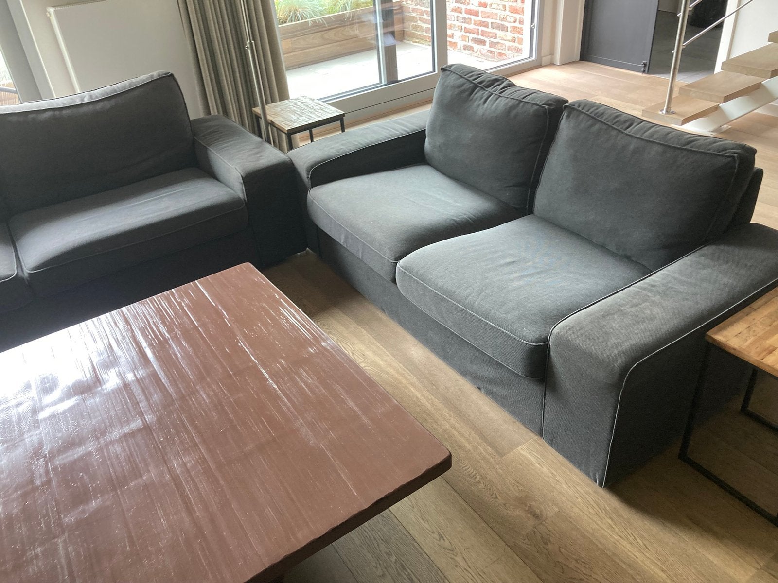 Donkergrijze zetels Ikea, Maison & Meubles, Enlèvement, Utilisé, Tissus