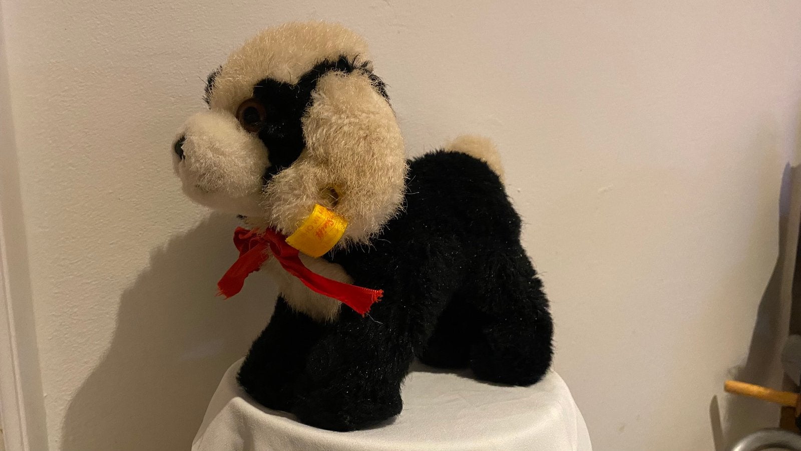 Chiot vintage Steiff Drolly noir et blanc EAN 081323, Collections, Enlèvement ou Envoi, Utilisé, Steiff