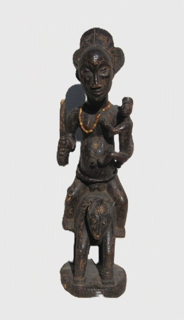 Afrikaans Yoruba ruiterbeeld, Shango?., Antiek en Kunst, Kunst | Niet-Westerse kunst, Afrika, Houtsnijwerk, Gesneden, Ophalen