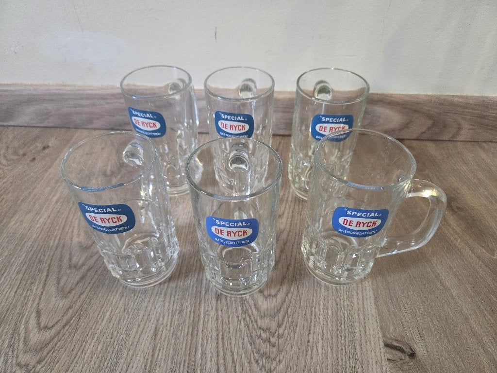 6 De Ryck "Special" bierglazen, Enlèvement, Comme neuf, Verre à bière