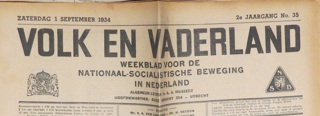 Nederland Vlaanderen Dagblad Mussert Volk Vaderland Strijd, Verzamelen, Ophalen of Verzenden, 1920 tot 1940