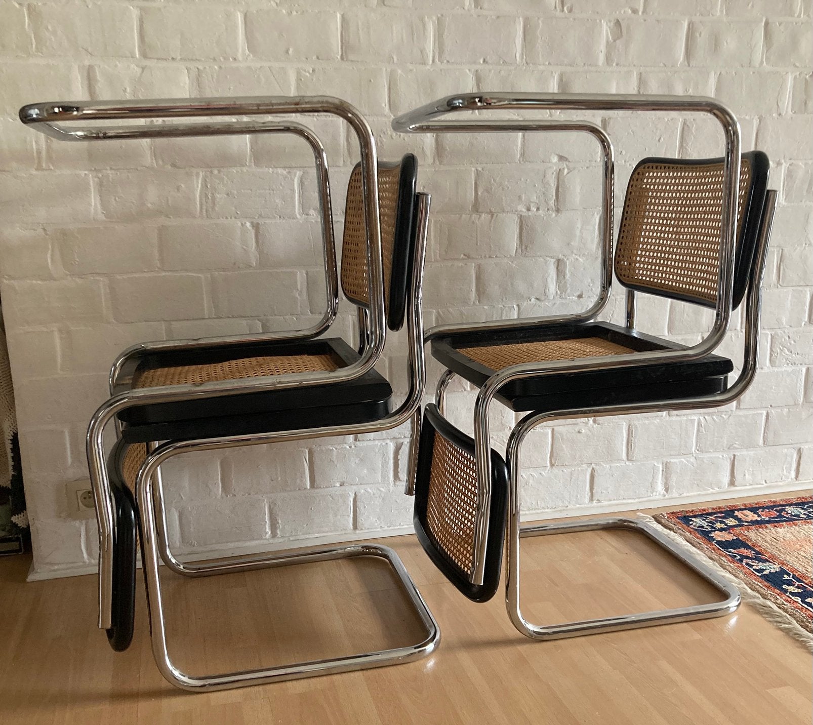 Rieten stoelen, Maison & Meubles, Chaises, Vintage, Enlèvement, Utilisé, Bois