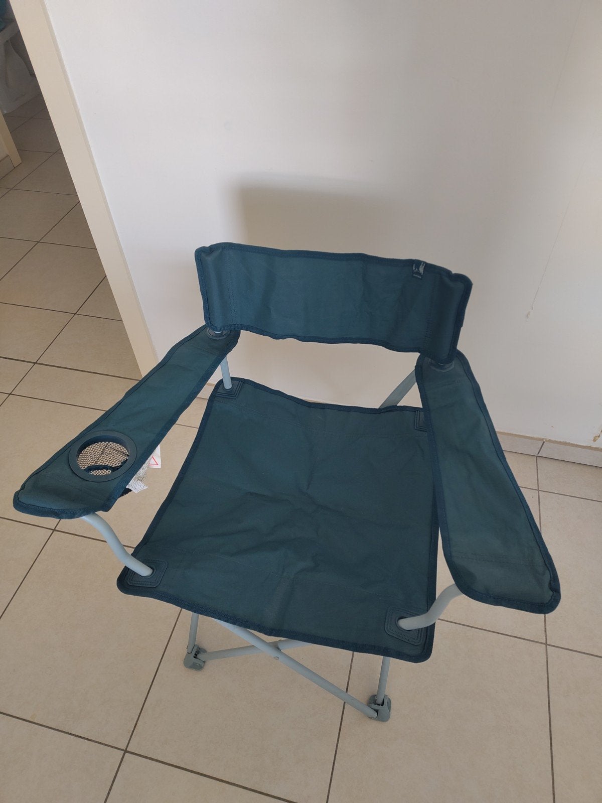 Chaise de camping pliable avec accoudoir Decathlon, Enlèvement, Comme neuf, Chaise de camping